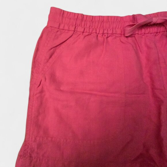 J. Crew Women's Seaside Linen Shorts w/ Pockets M Pink Resortwear Beach Preppy - Picture 2 of 9